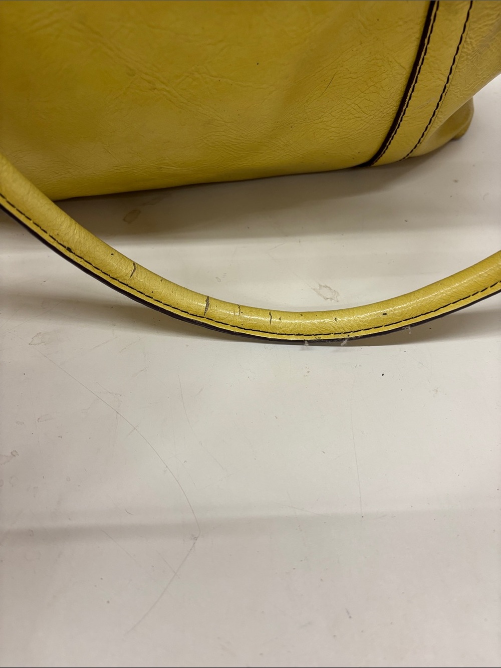 Easy Spirit Yellow Leather Tote with Contrast Trim - Picture 2 of 7